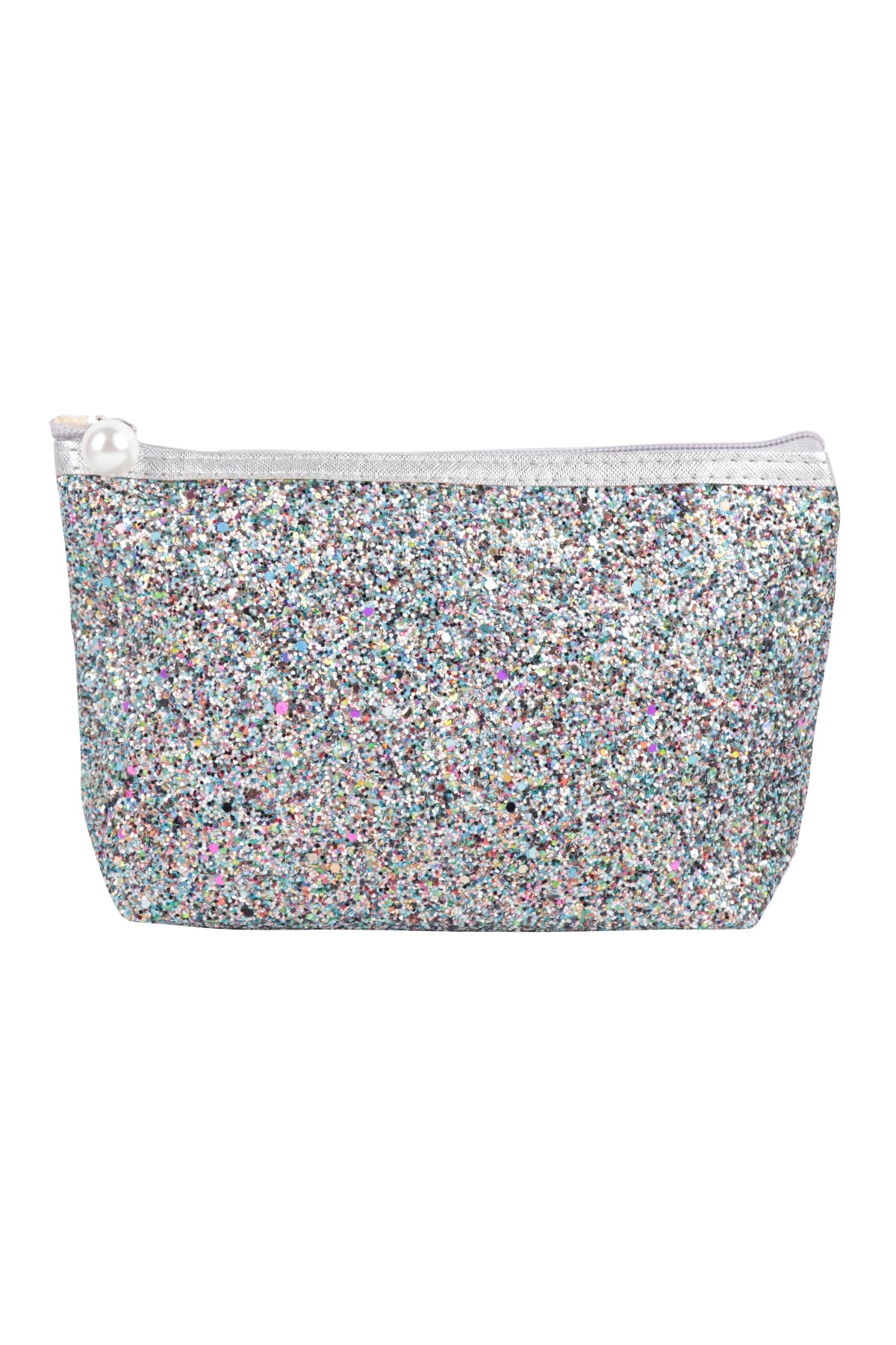 Multicolor Glitter Cosmetic Pouch Set - 6 Pieces Pack