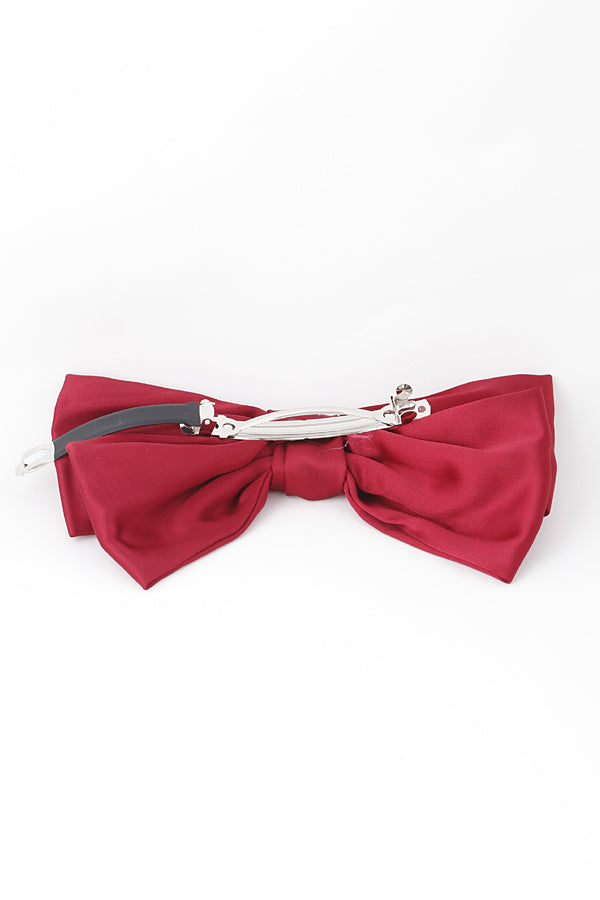 Set of 6 Double Ribbon Hair Clips in Classic Black (2668 Model)
