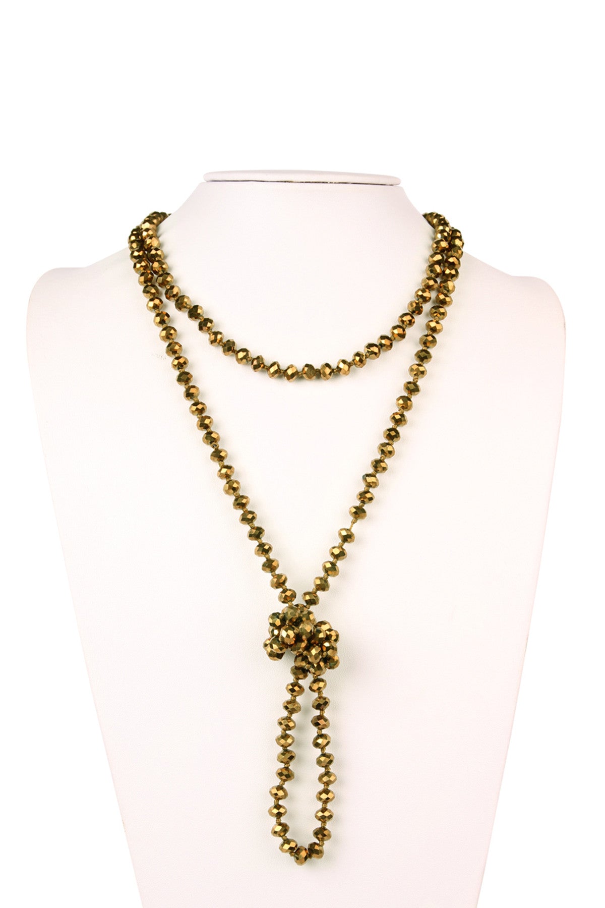 6-Pack Handmade Gold Longline Glass Bead Necklaces