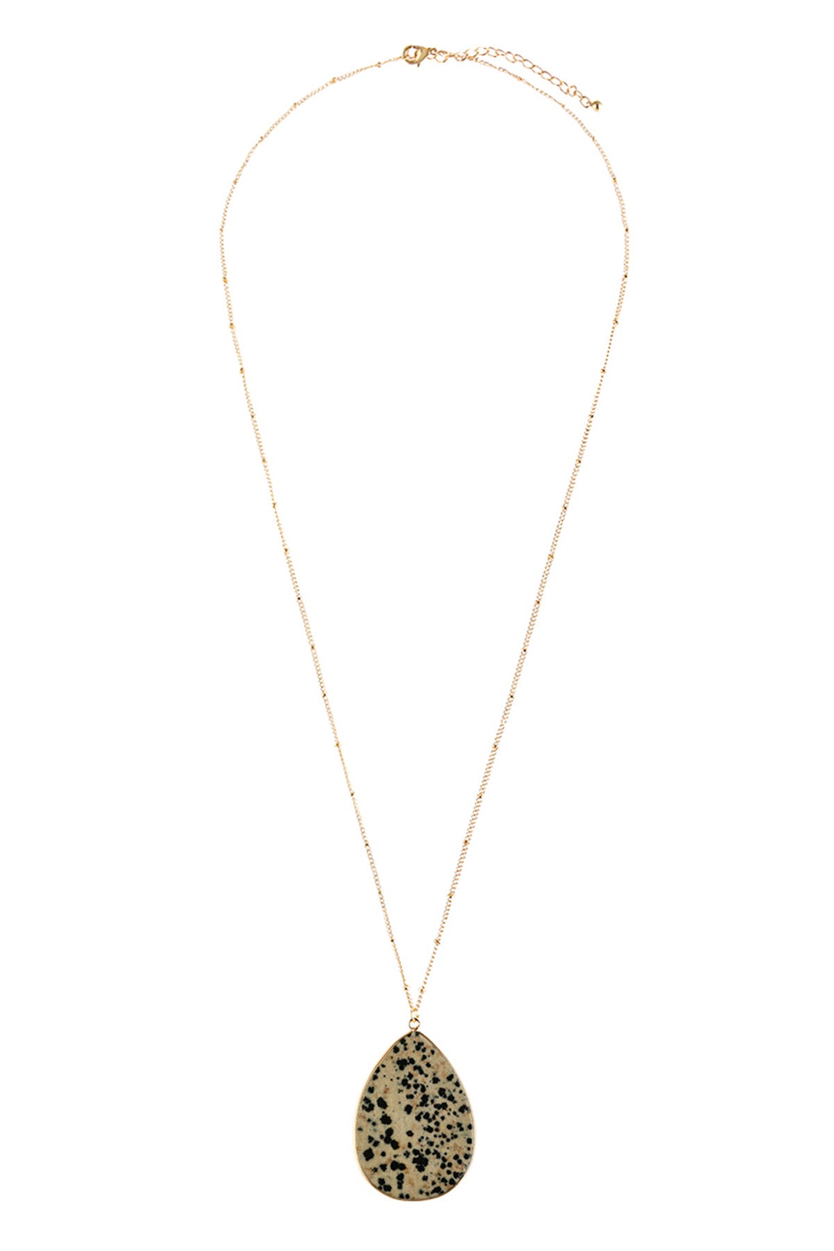 Set of 6 Brown Oval Natural Stone Pendant Necklaces