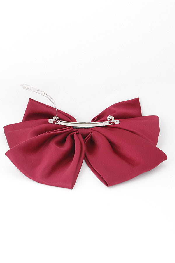 Pack of 6 Black Triple Ribbon Hair Clips - Style 0668