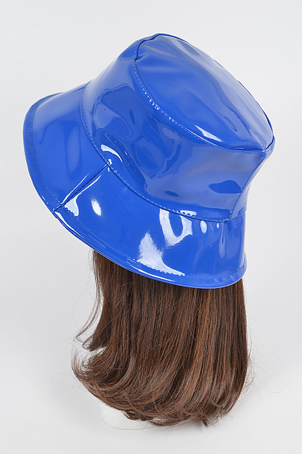 6-Piece Set of 5161 Cobalt Faux Leather Bucket Hats