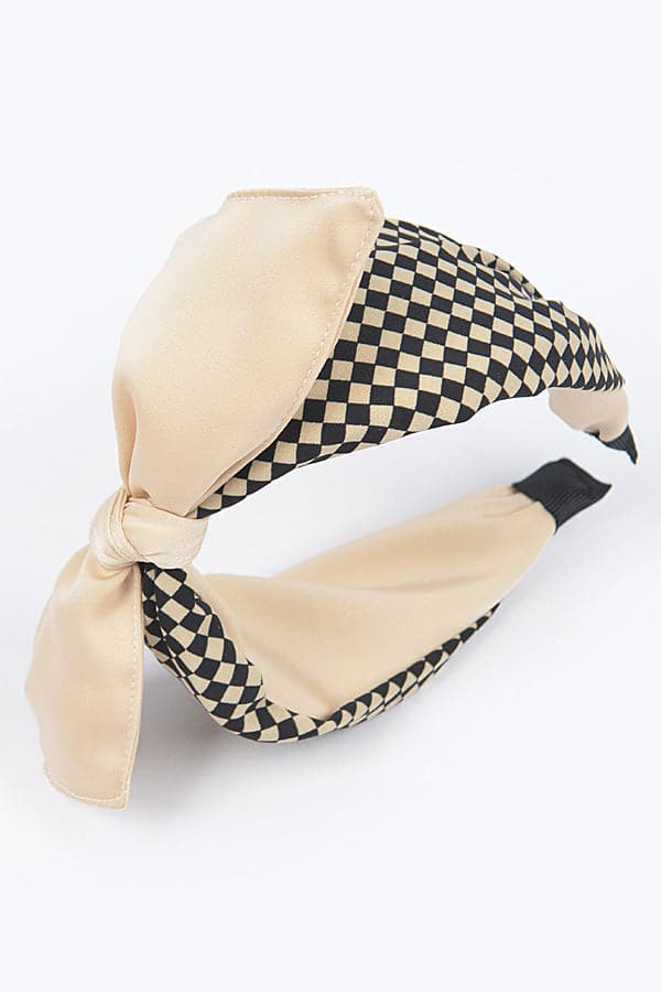 Pack of 6 Mixed Material Bow Head Bands in Black Color - Style 9112