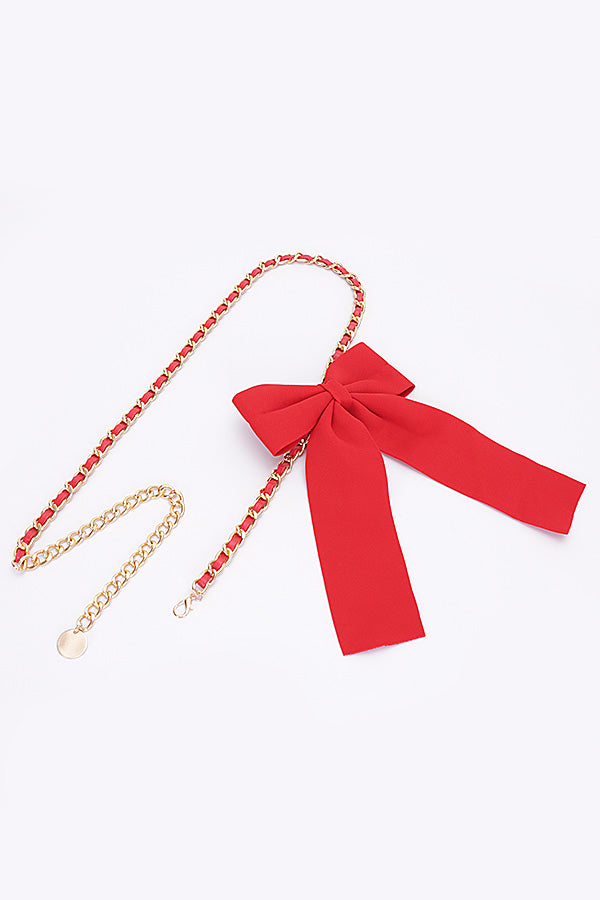 Set of 6 Ivory 0878 Ribbon Chain Belts