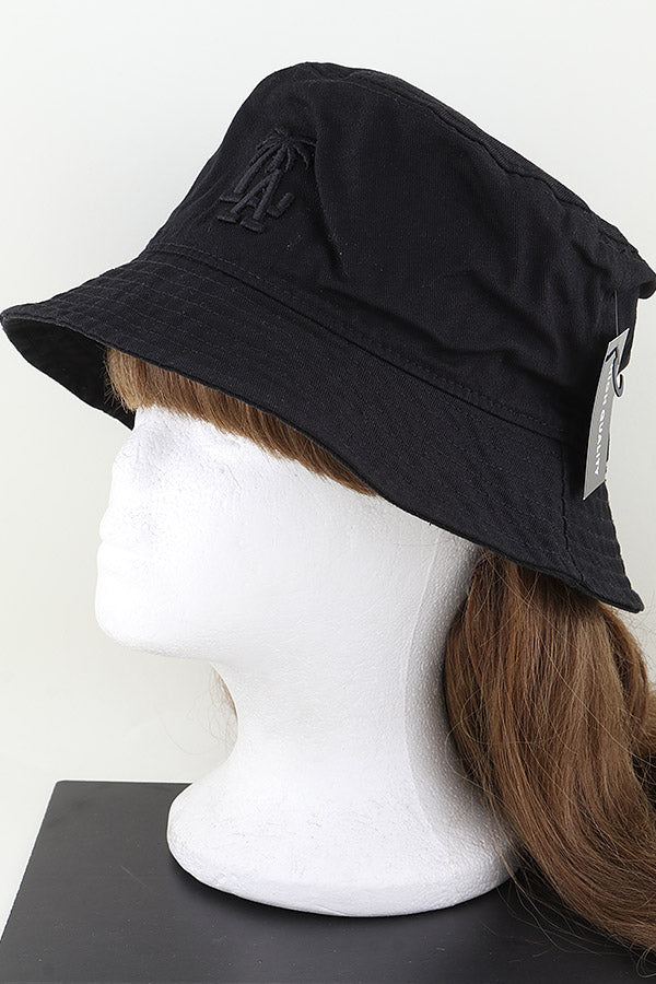Set of 6 Black La Palm Tree Stylish Bucket Hats