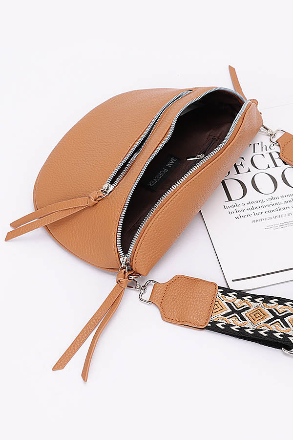 Set of 3 White 3588 Faux Leather Crossbody Bags