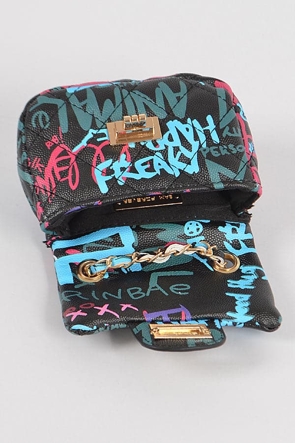 Set of 3 Graffiti Multi - Color Mini Clutches 6903
