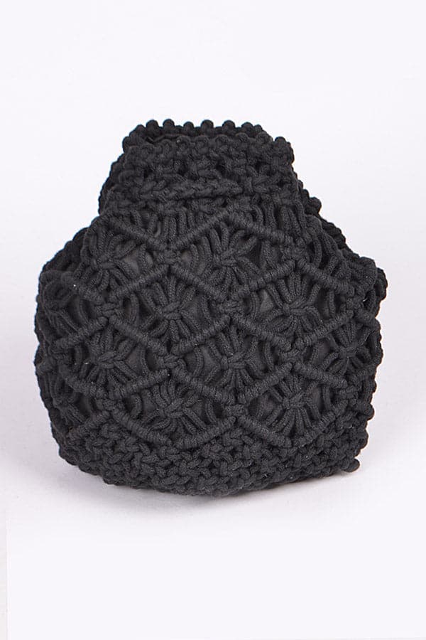 Set of 3 Black Braided Net Backpacks - Model 7396