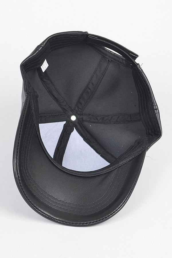 Set of 6 Black 2871 Faux Leather Caps