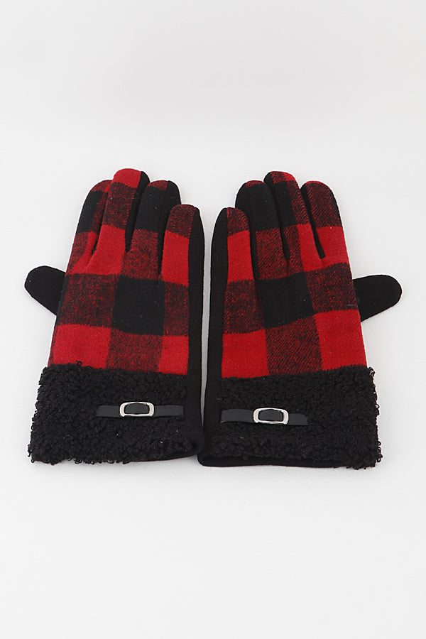 Pack of 6 Classic Red 6300 Plaid Pattern Gloves
