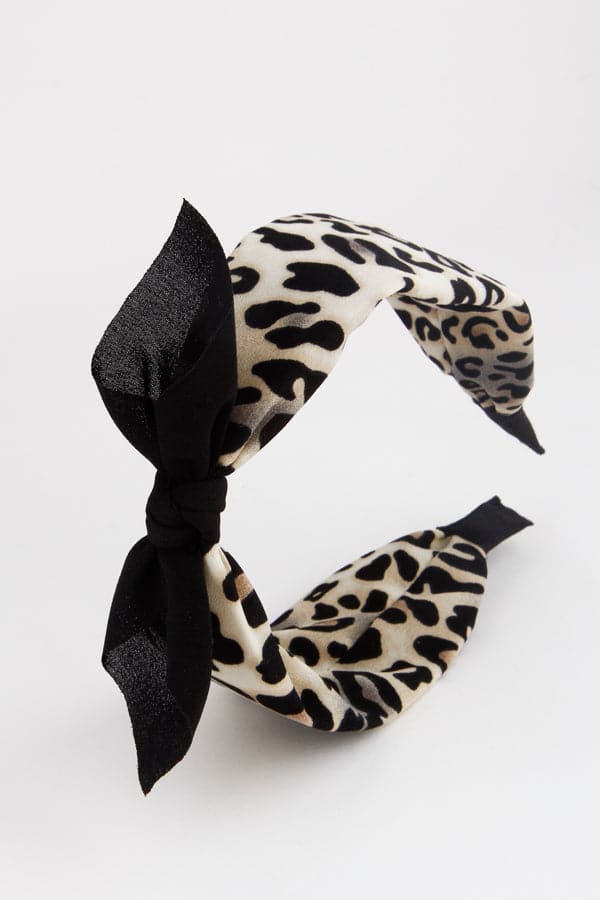 Pack of Six 5002 White Tied Up Turban Printed Headbands