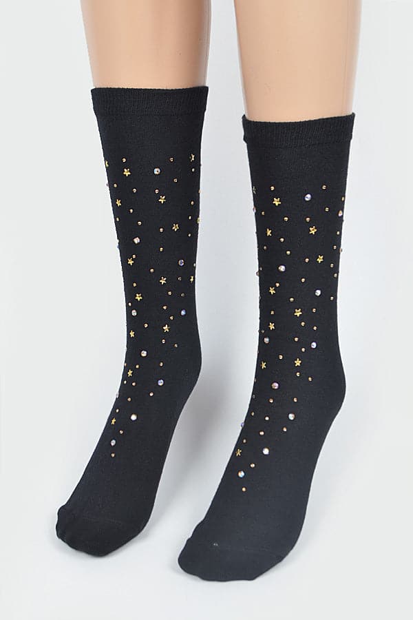 Black Fashion Socks - Pack of 6 for Stylish Look