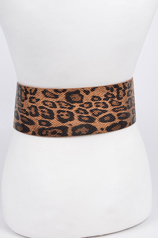 Leopard Print Iconic Square Buckle Belt - Set of 6