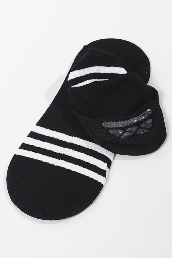 Pack of 6 Stylish 350 Black Striped No Show Socks