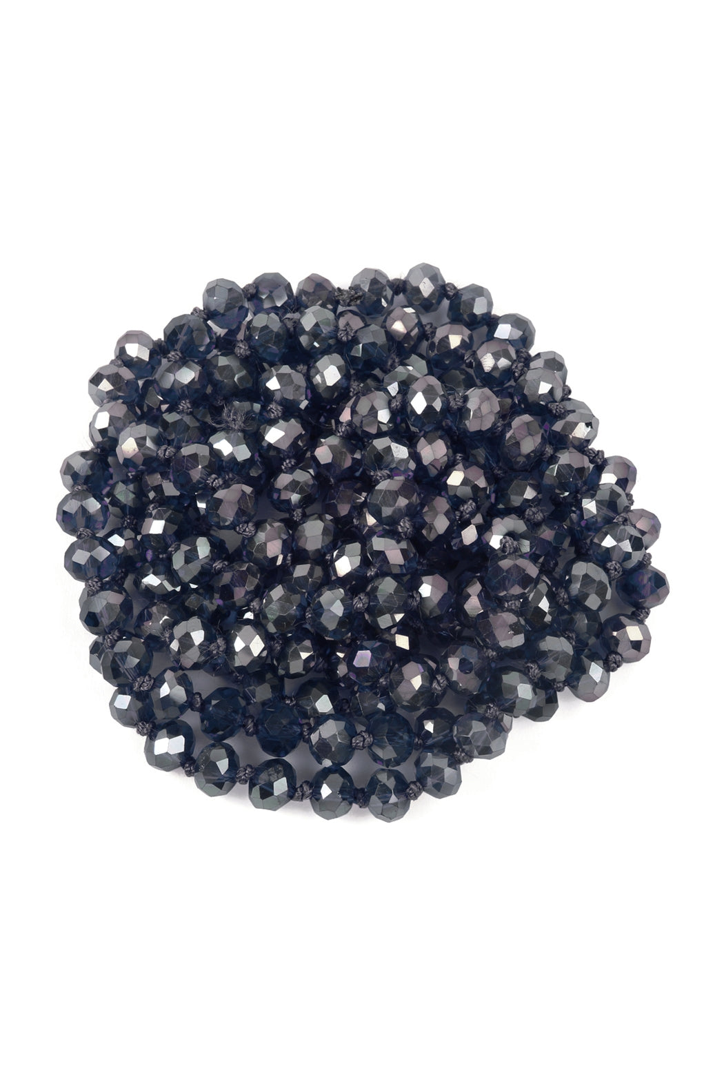 Set of 6 Hand - Knotted Longline Hematite Necklaces