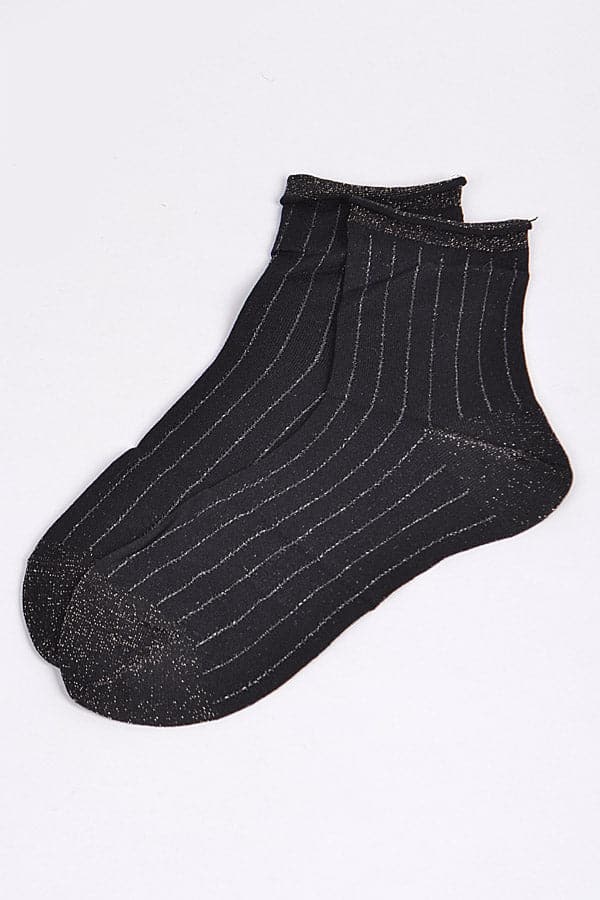 Set of 6 Black 9238 Striped Socks