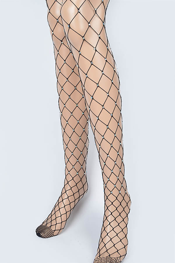 Set of Six 0368 White Fishnet Fashion Stockings