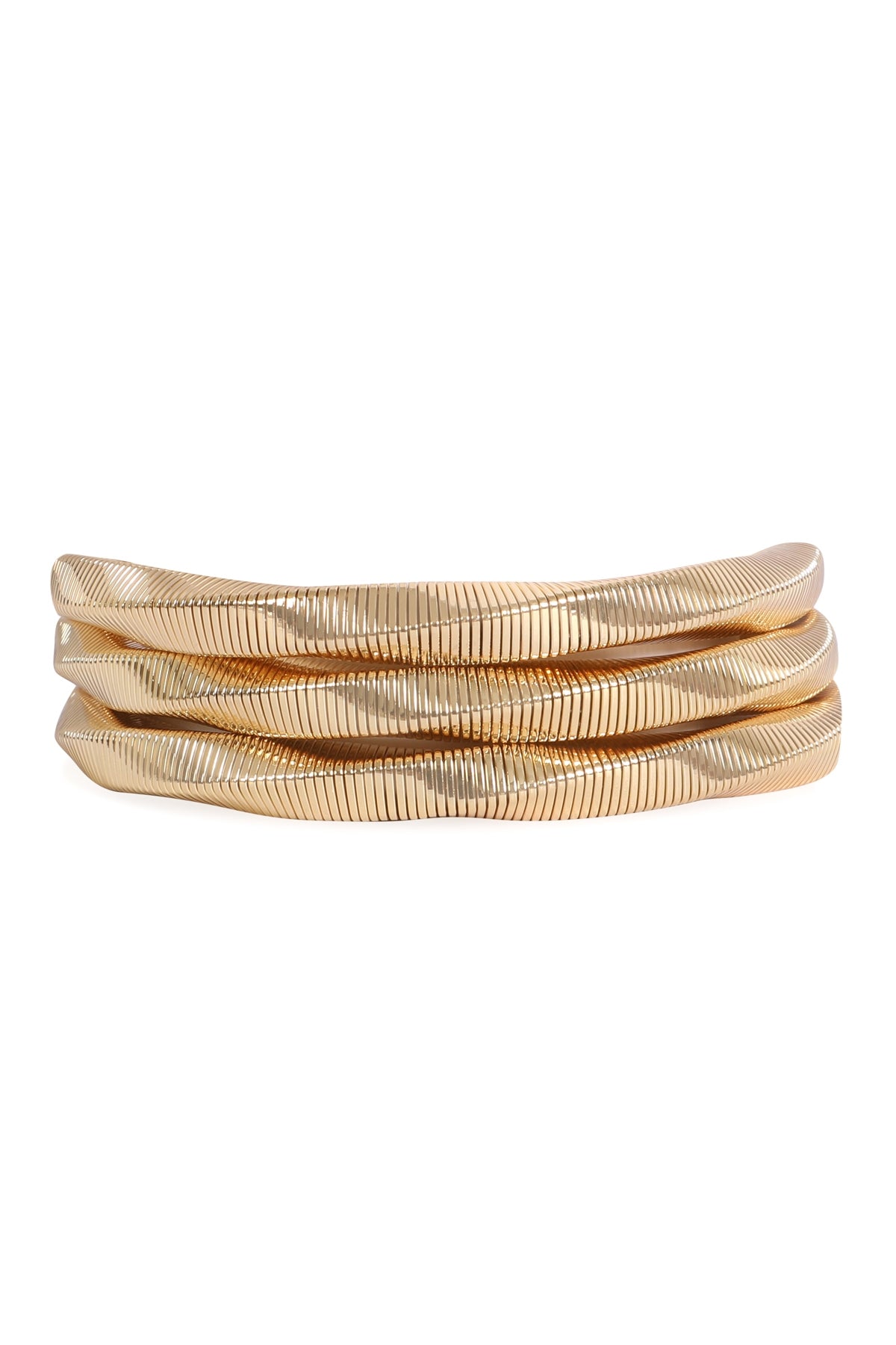 6-Pack of Gold 3-Piece Omega Chain Bracelets