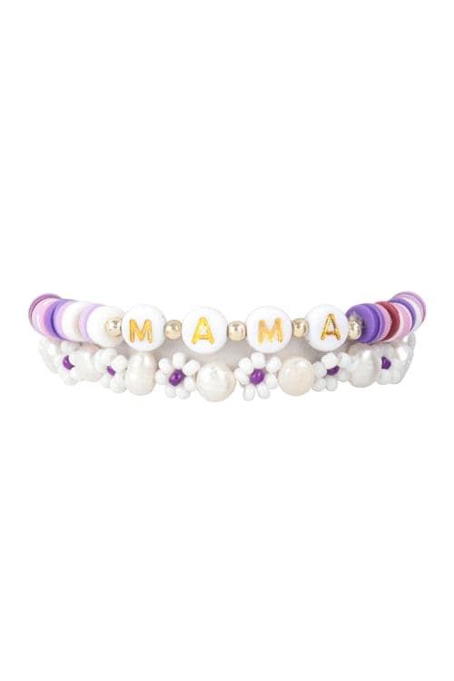 Lavender Mama FIMO Flower Bracelet Set - Pack of 6 Stunning Pieces