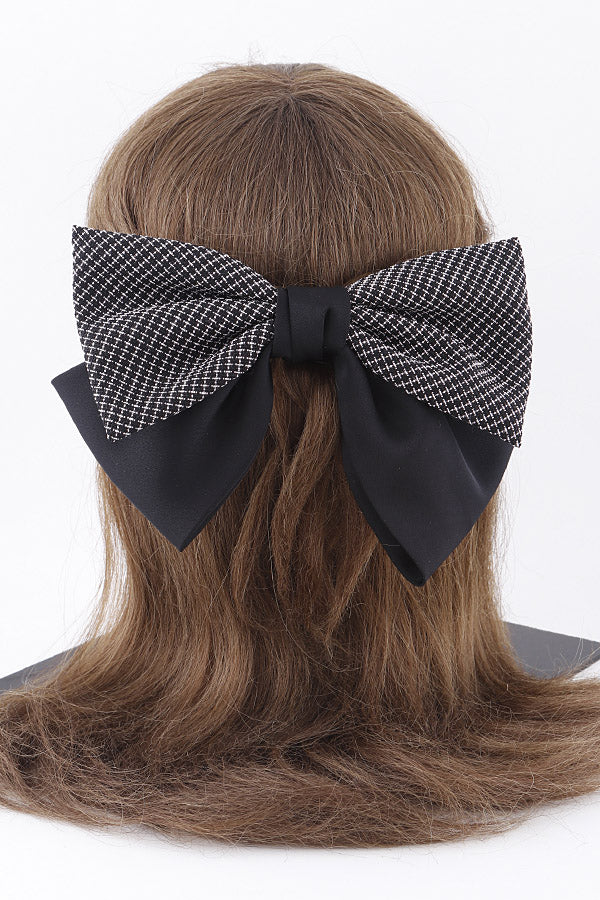 Set of 6 Double - Quilted Black Hair Clips (3668 Model)