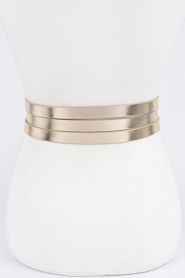 Premium 2358 Gold Metal Buckle Belt Set - Pack of 6