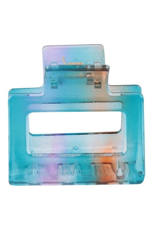 Blue Dye Resin Square Hair Claw Pins - Pack of 12 Stylish Hair Accessories