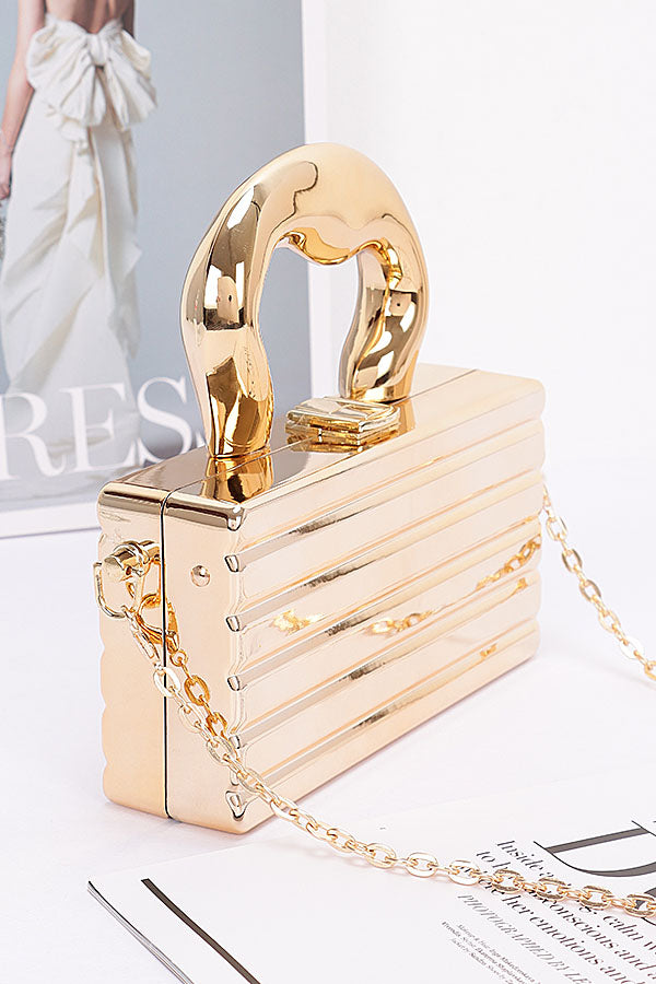 Set of Three 5836 Gold Metallic Acrylic Bags