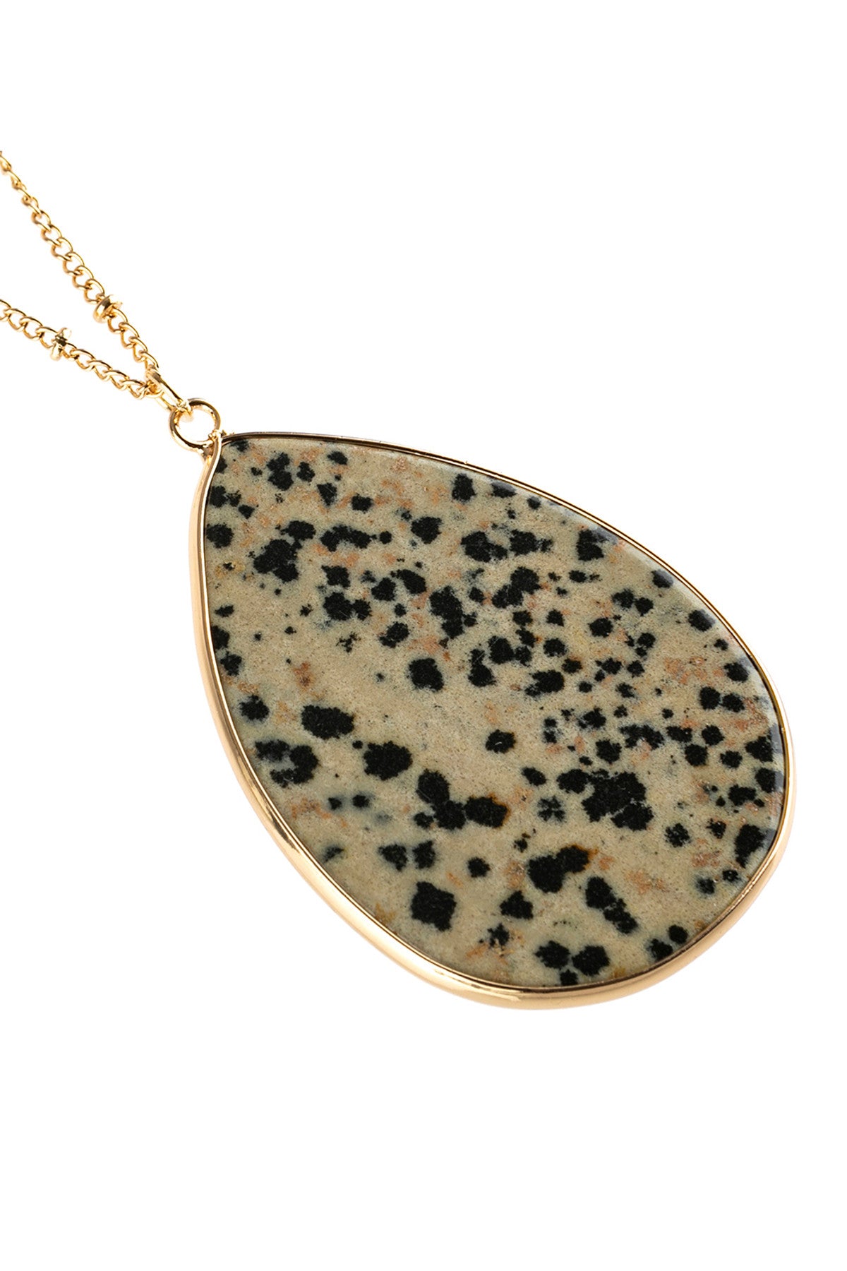 Set of 6 Brown Oval Natural Stone Pendant Necklaces
