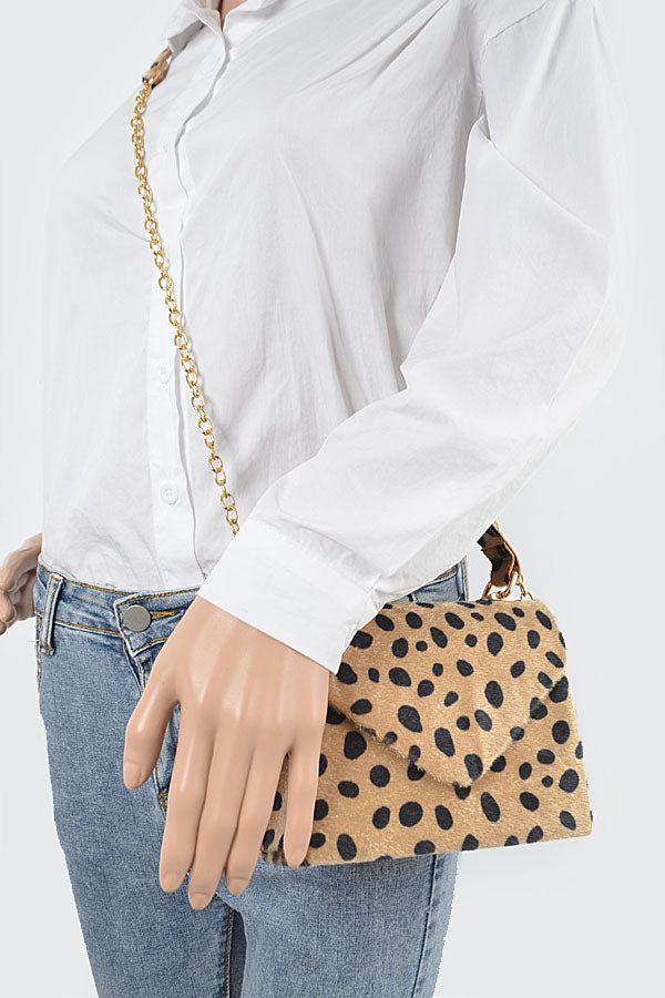 3 - Piece Set of 2225 Camel Faux Fur Leo Clutches