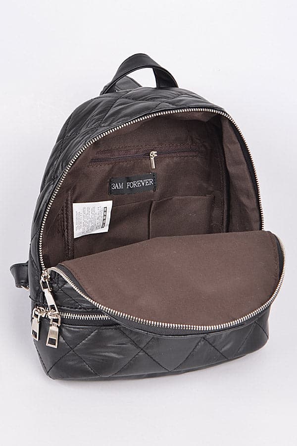 Pack of 3 Poly Diamond Design Backpacks in Black Color 8796