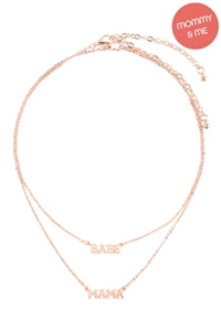 Set of 6 Gold Layered Necklaces: 14 Babe with 16 Mama Design