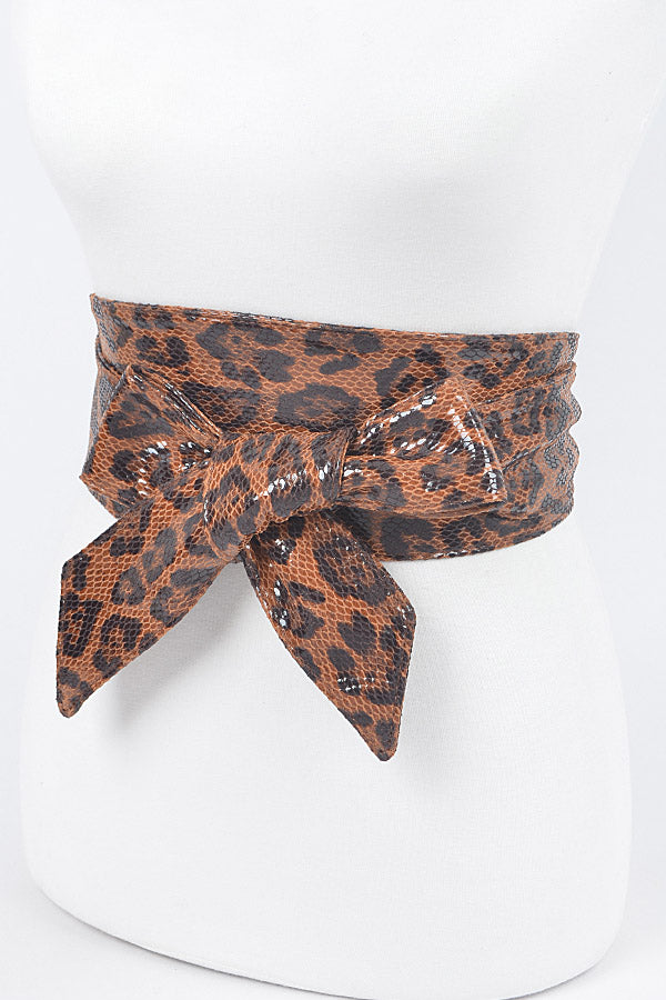 Pack of 6 - Stylish Faux Leopard 9538 Kimono Belts