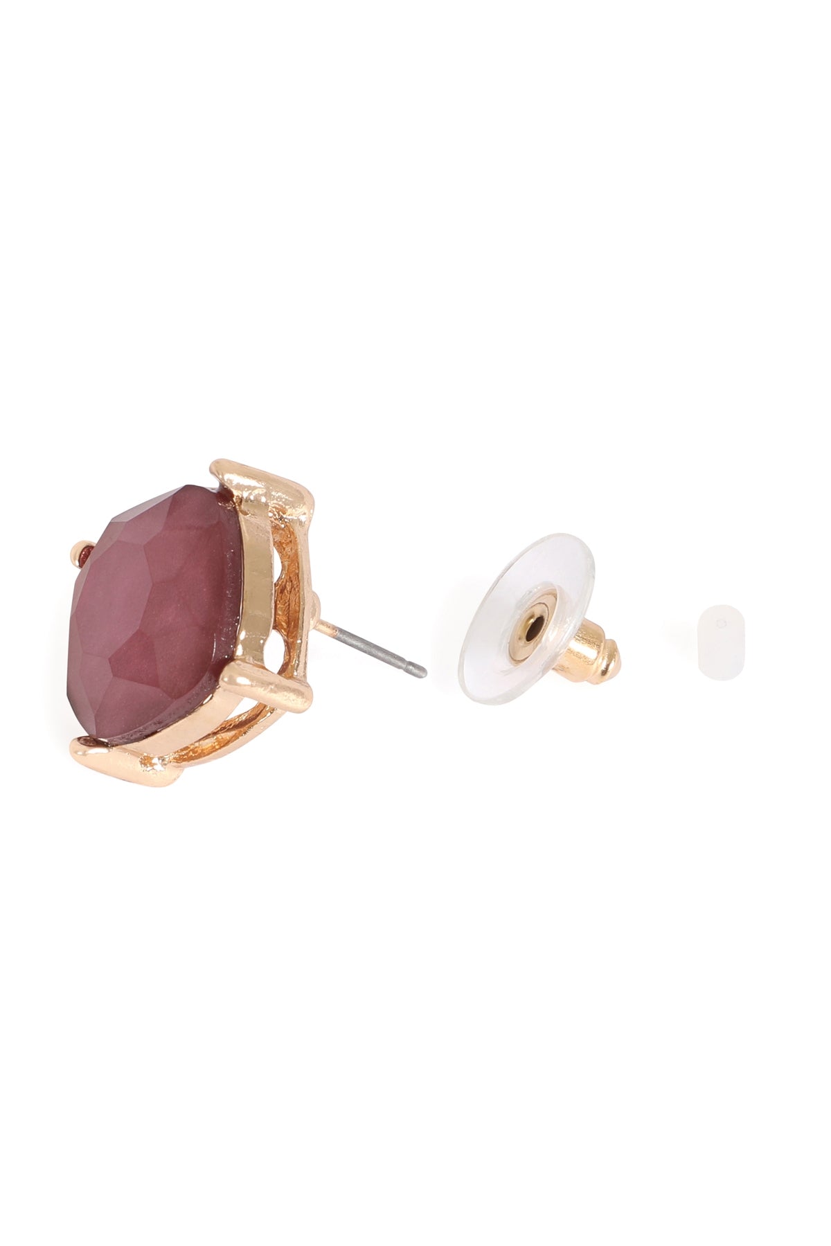 Purple Fine Glitter Epoxy Stud Earrings - Set of Six Pieces