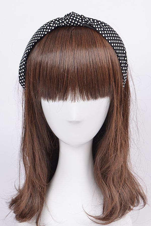 Pack of 6 Black 6928 Polka Dot Headbands