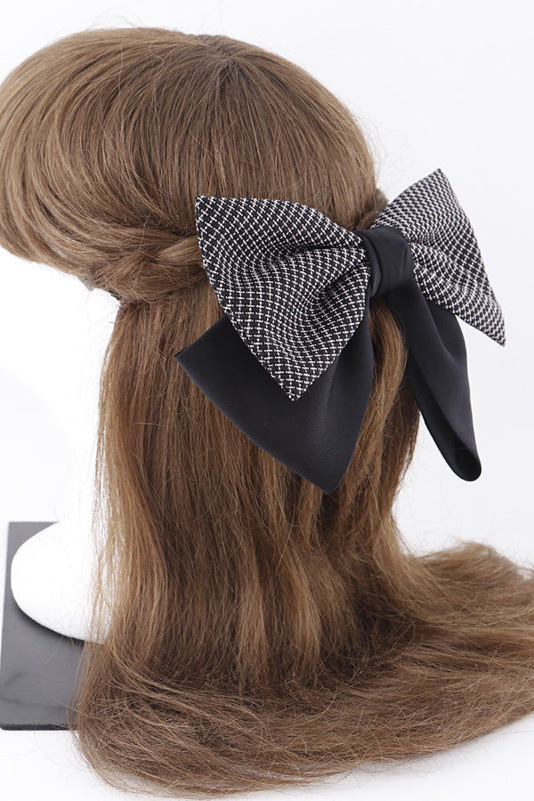 Set of 6 Double - Quilted Black Hair Clips (3668 Model)