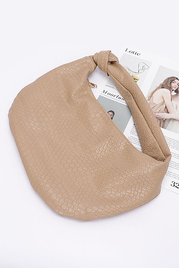 Set of 3 Stylish Brown 9611 Embossed Faux Leather Hobo Bags