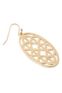 Set of 6 Gold Oval Filigree Dangle Earrings