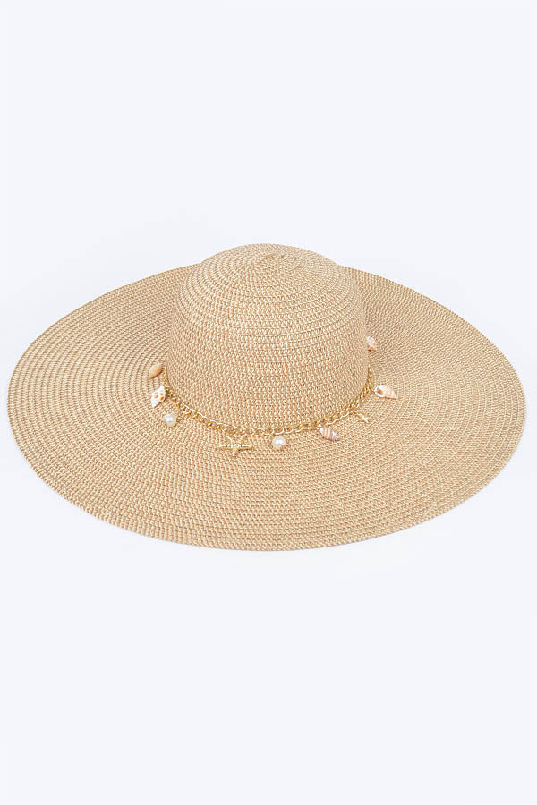 Pack of 6 Summer Hats in Beige Color - Style 8971