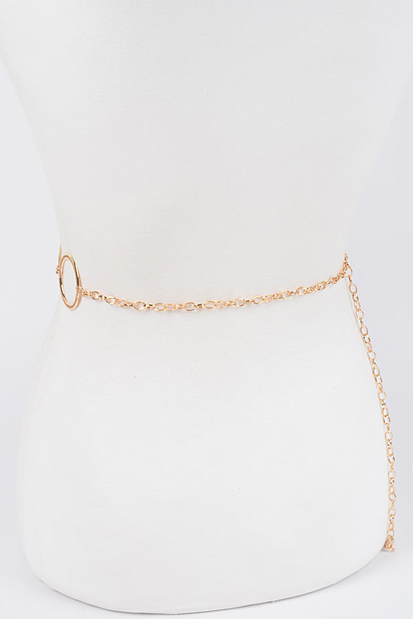Set of 6 Pieces of 1648 Gold Multi Round Chain Belts