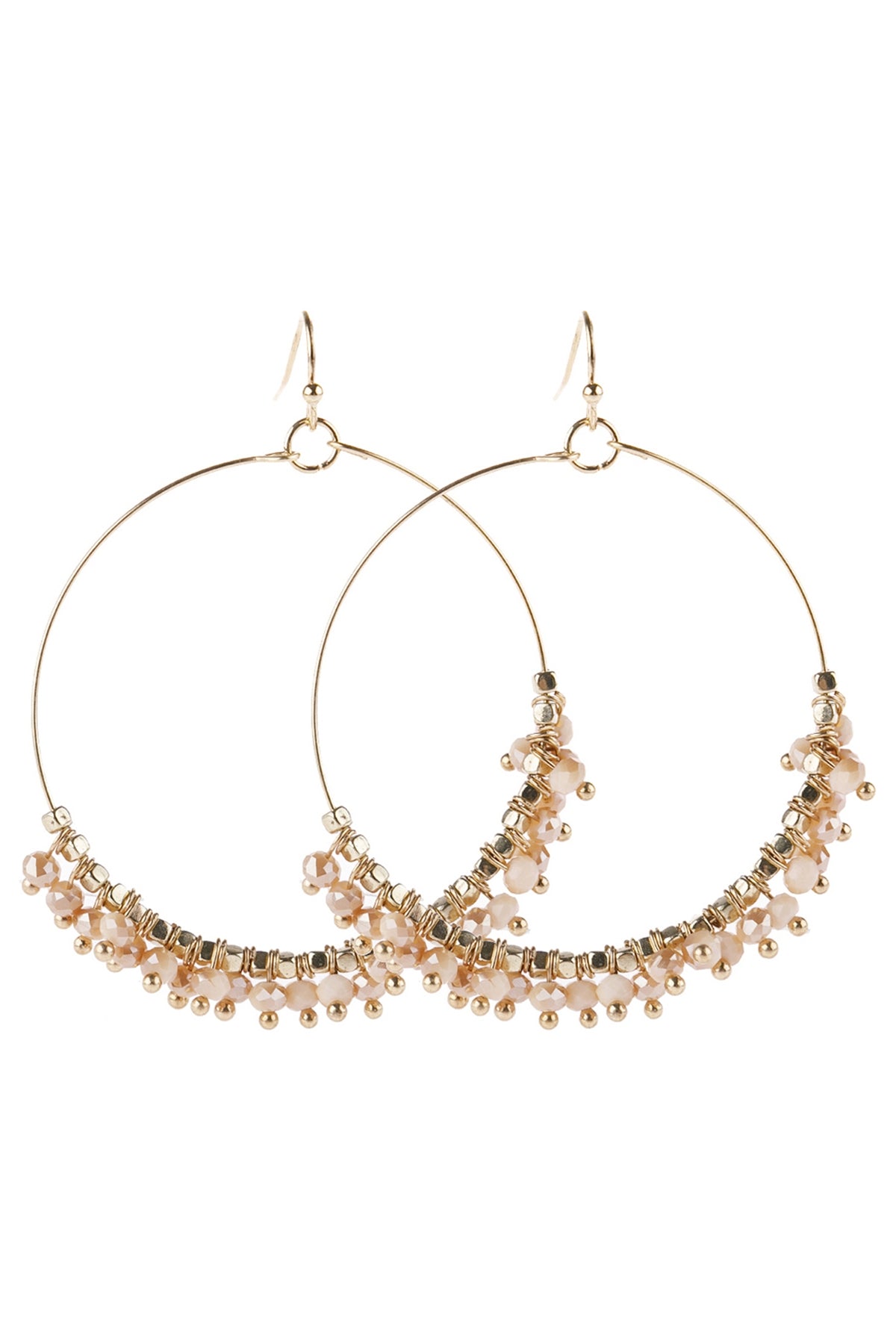 Fashionable Orange Beaded Hoop Dangle Earrings - Set of Six Pieces