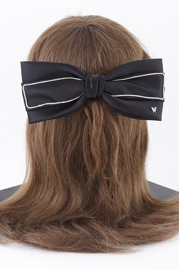 Set of 6 Bejeweled Butterfly Hair Clips in Classic Black (7768 Model)
