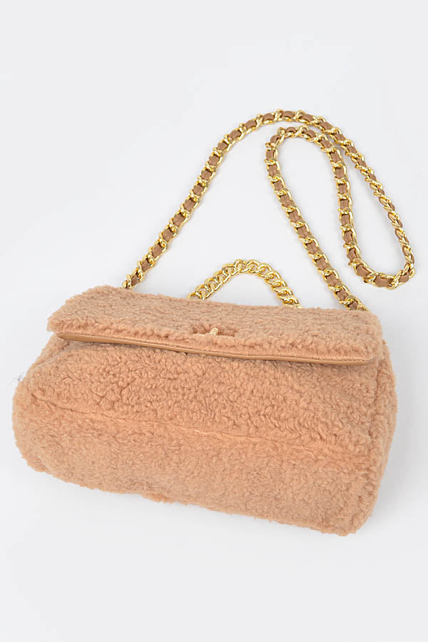 Pack of 3 Mint - Number 5483 Faux Fur Shoulder Bags