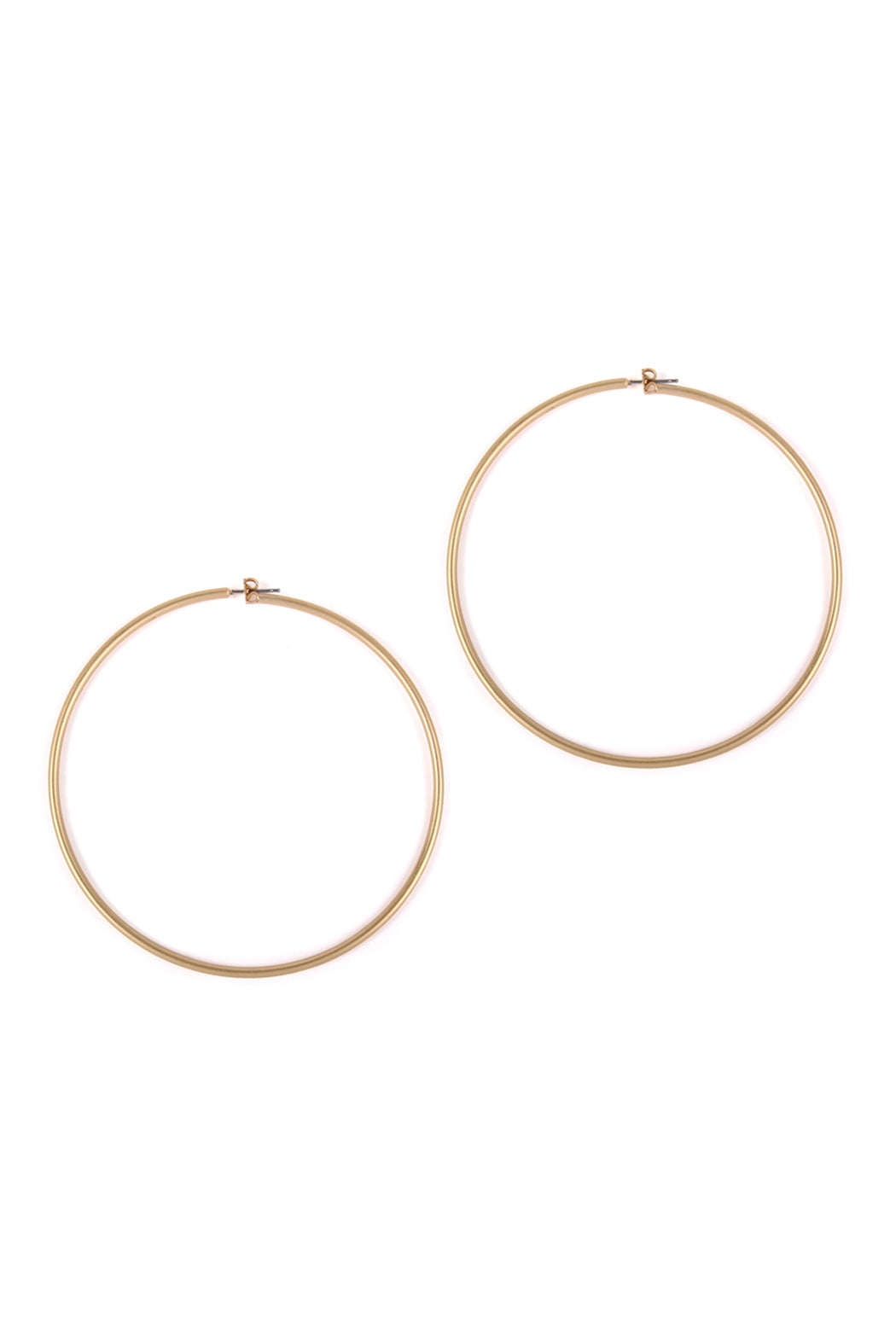 Matte Gold Wire Hoop Earrings - Set of 6 Pieces
