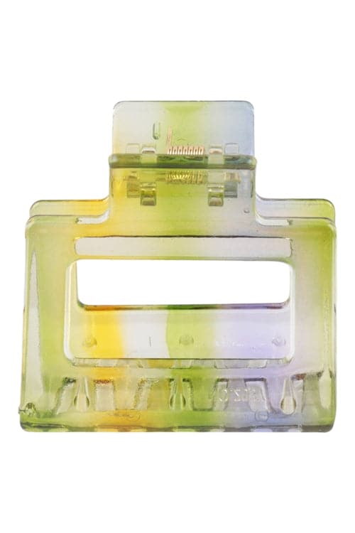 Green Dye Resin Square Hair Claw Pins - A Pack of 12 Hair Accessories for Women