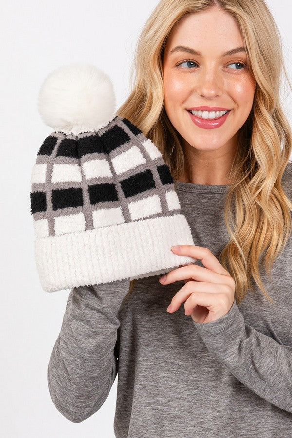 Pack of 6 Cozy Pink 4810 Color - Blocked Pom POM Beanies