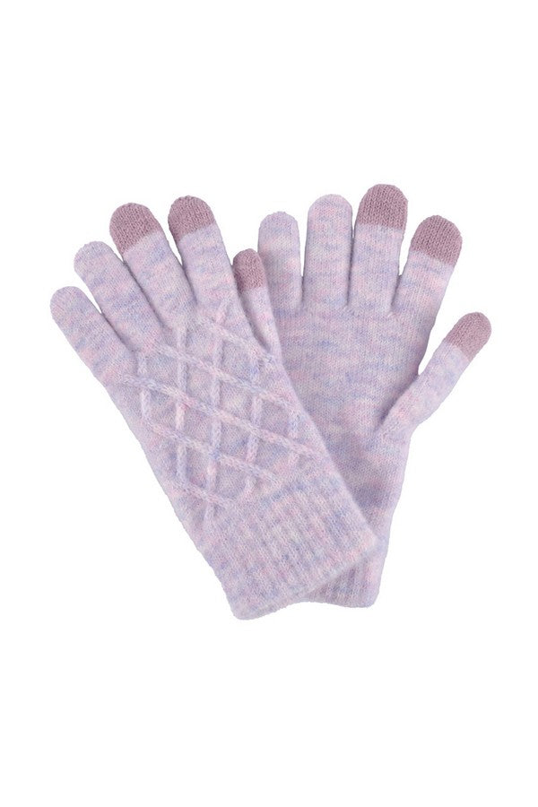 Purple Soft Knit Smart Touch Gloves - Pack of Six