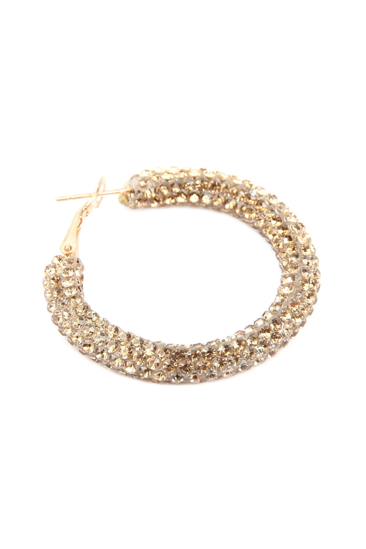 Set of 6 Gold - Plated Rhinestone Hoop Earrings