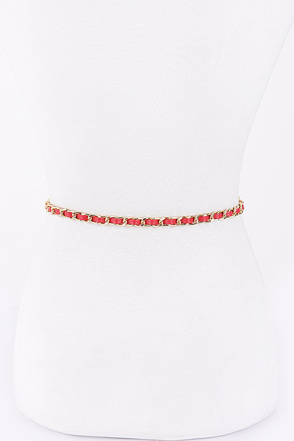 Set of 6 Ivory 0878 Ribbon Chain Belts