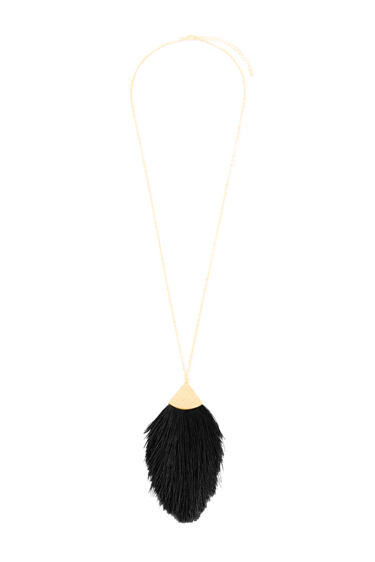 Set of 6 Black Tassel Pendant Necklaces for Stylish Look