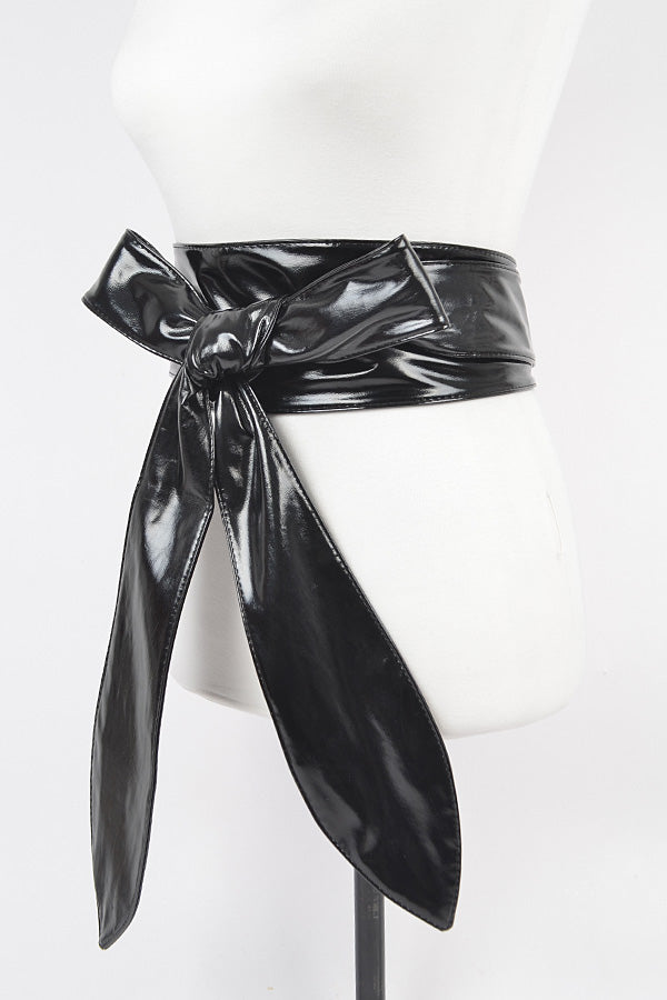 Set of 6, 2478 Style Black Tie Front Leather Belts